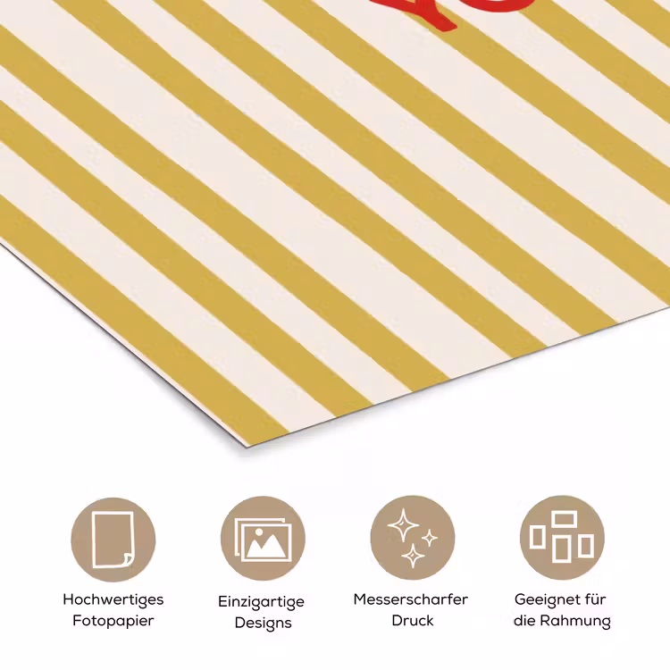 Strepen - Abstract - Yes you can - Rood poster papier klein -tcloseup_DE