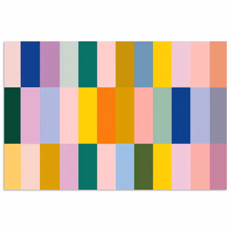 Stroken - Blauw - Patroon - Abstract poster papier klein -3d