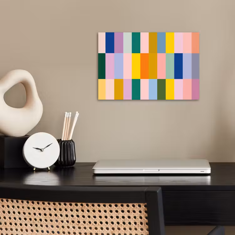 Stroken - Blauw - Patroon - Abstract poster papier klein -sfeer1