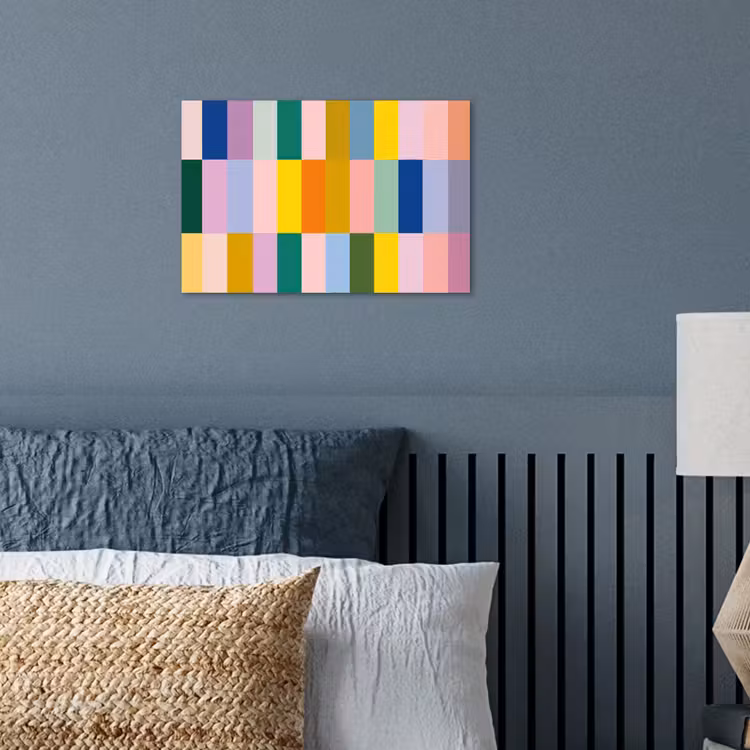 Stroken - Blauw - Patroon - Abstract poster papier klein -sfeer2
