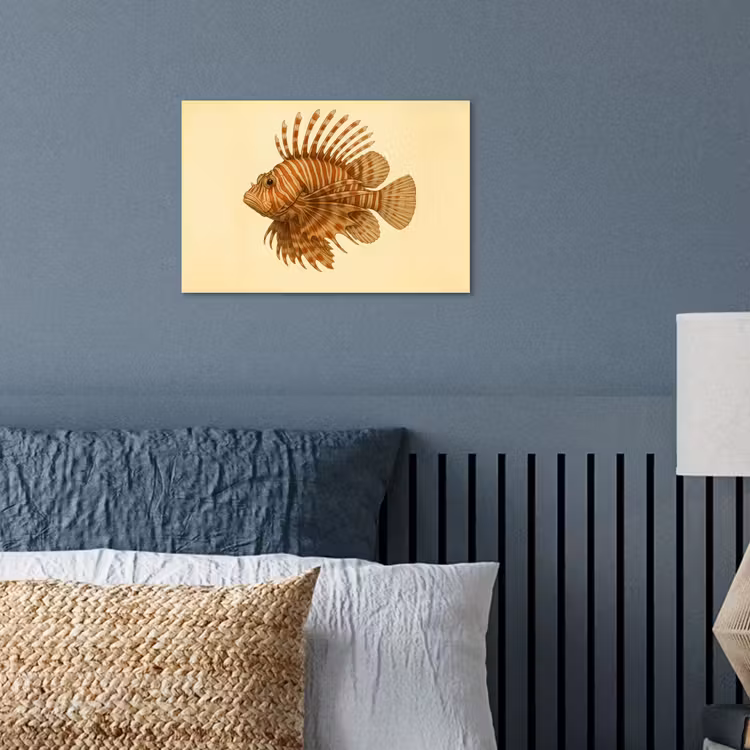 Strepen - Vis - Rond - Stekels poster papier klein -sfeer2