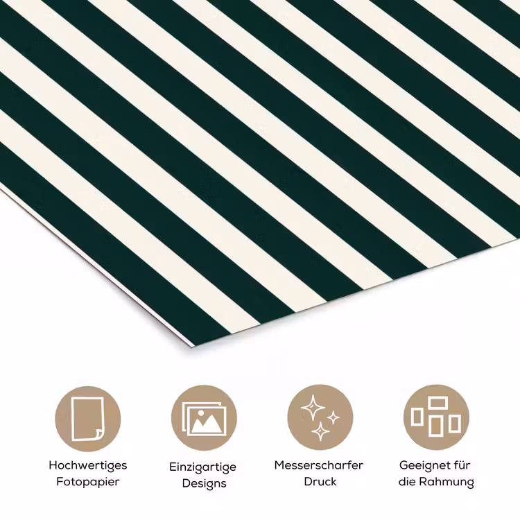Strepen - Klassiek - Groen poster papier klein 62 -tcloseup_DE