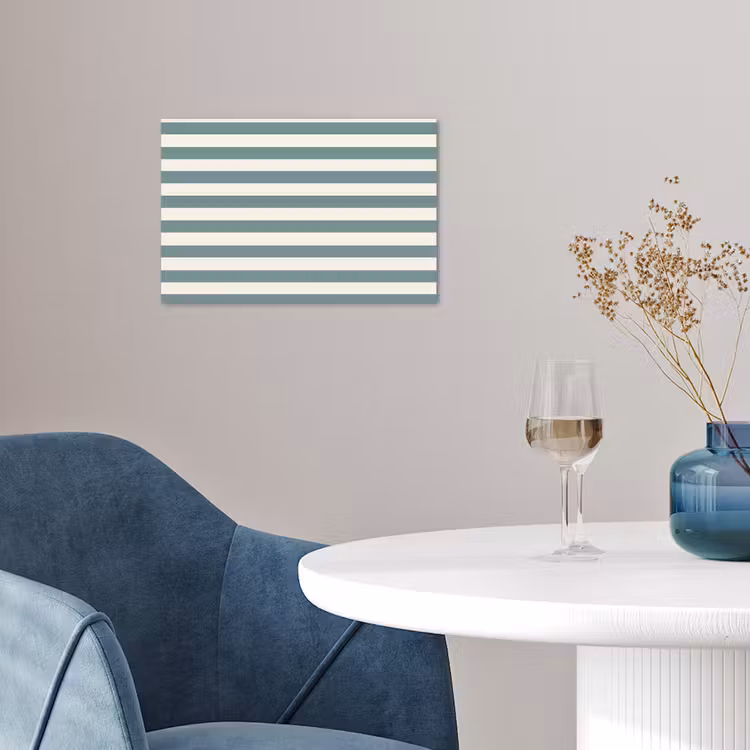 Strepen - Modern - Blauw poster papier klein 62 -sfeer3