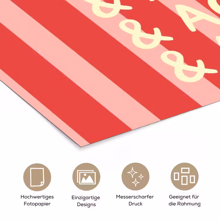 Strepen - Rood - Try again poster papier klein -tcloseup_DE