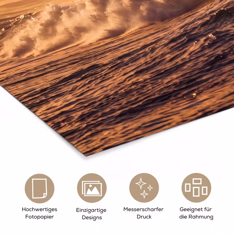 Surfer - Golf - Oceaan - Sport - Oranje poster papier klein -tcloseup_DE