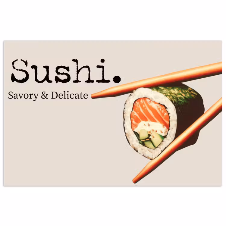 Sushi - Zalm - Rijst - Japans poster papier klein -3d