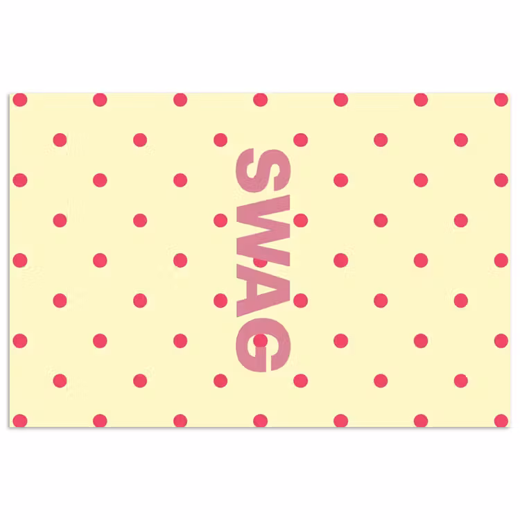 Swag - Roze - Stippen - Geel poster papier klein -3d