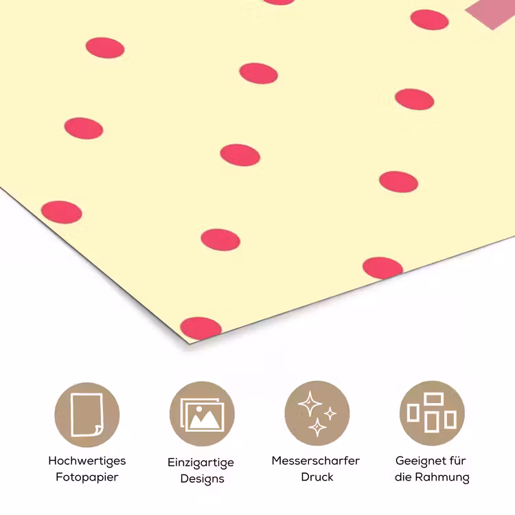Swag - Roze - Stippen - Geel poster papier klein -tcloseup_DE