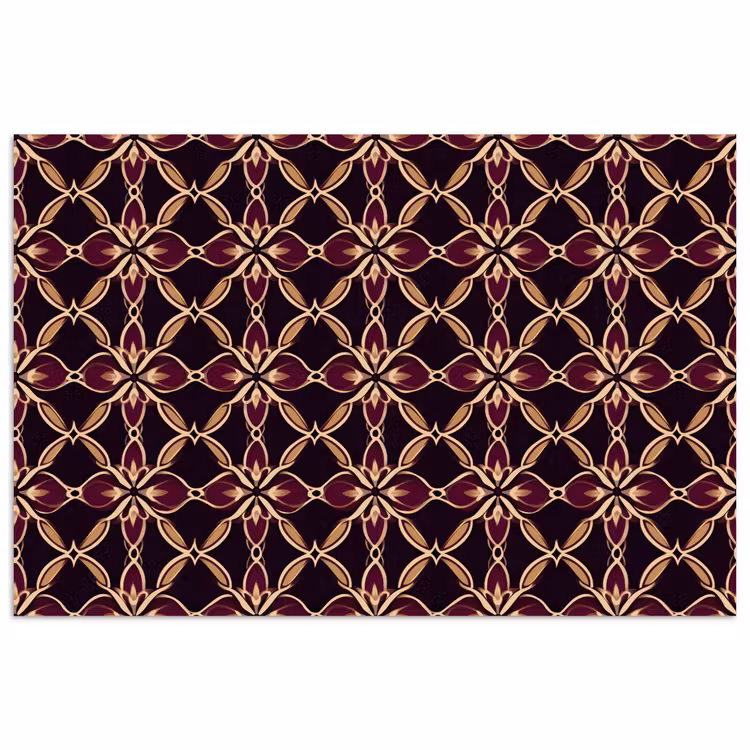Symmetrisch - Tegel - Burgundy poster papier klein 62 -3d