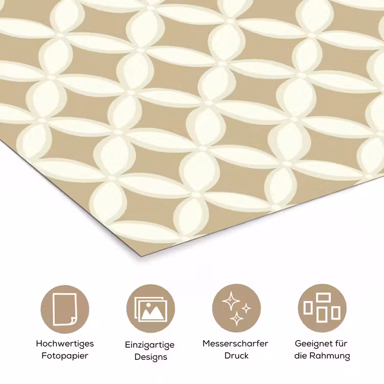 Symmetrisch - Motief - Beige poster papier klein 62 -tcloseup_DE