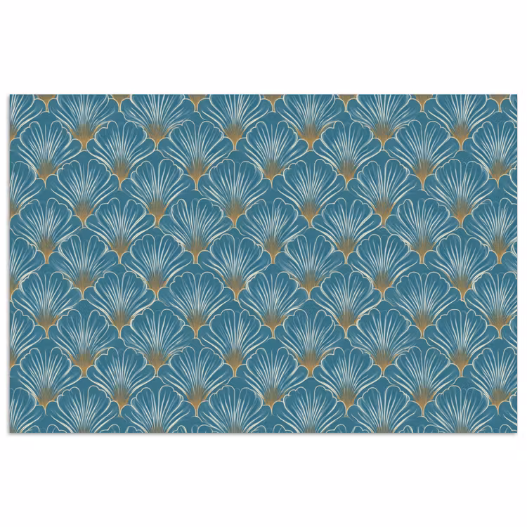 Symmetrisch - Patroon - Blauw poster papier klein 62 -3d