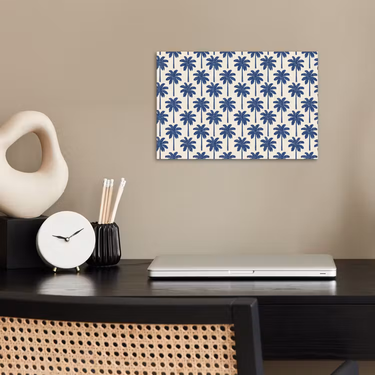 Symmetrisch - Palm - Blauw poster papier klein 62 -sfeer1