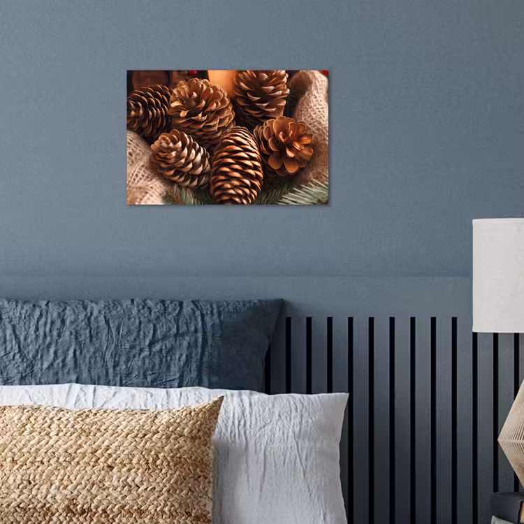 Dennenappels - Boom - Winter - Natuur - Bruin poster papier klein -sfeer2