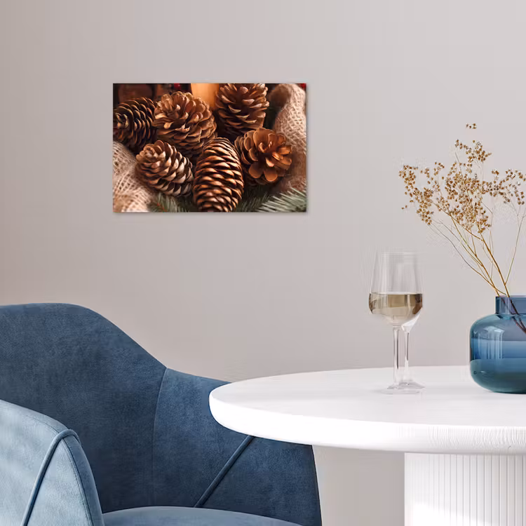 Dennenappels - Boom - Winter - Natuur - Bruin poster papier klein -sfeer3