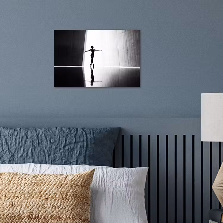 Danser - Silhouette - Kunst - Modern - Zwart-wit poster papier klein -sfeer2