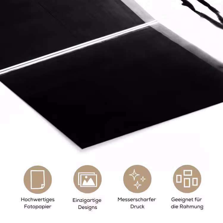 Danser - Silhouette - Kunst - Modern - Zwart-wit poster papier klein -tcloseup_DE