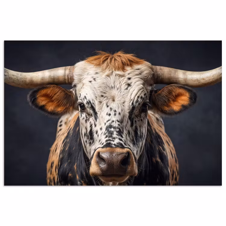 Stier - Kleurrijk - Hoorns poster papier klein -3d