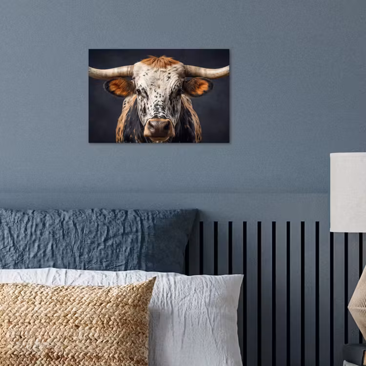 Stier - Kleurrijk - Hoorns poster papier klein -sfeer2