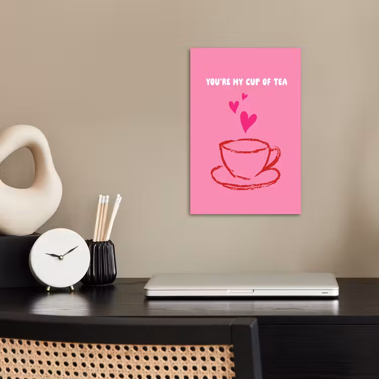 Thee - Roze - Valentijn - Tekst poster papier klein -sfeer1