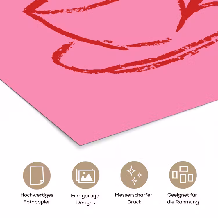 Thee - Roze - Valentijn - Tekst poster papier klein -tcloseup_DE