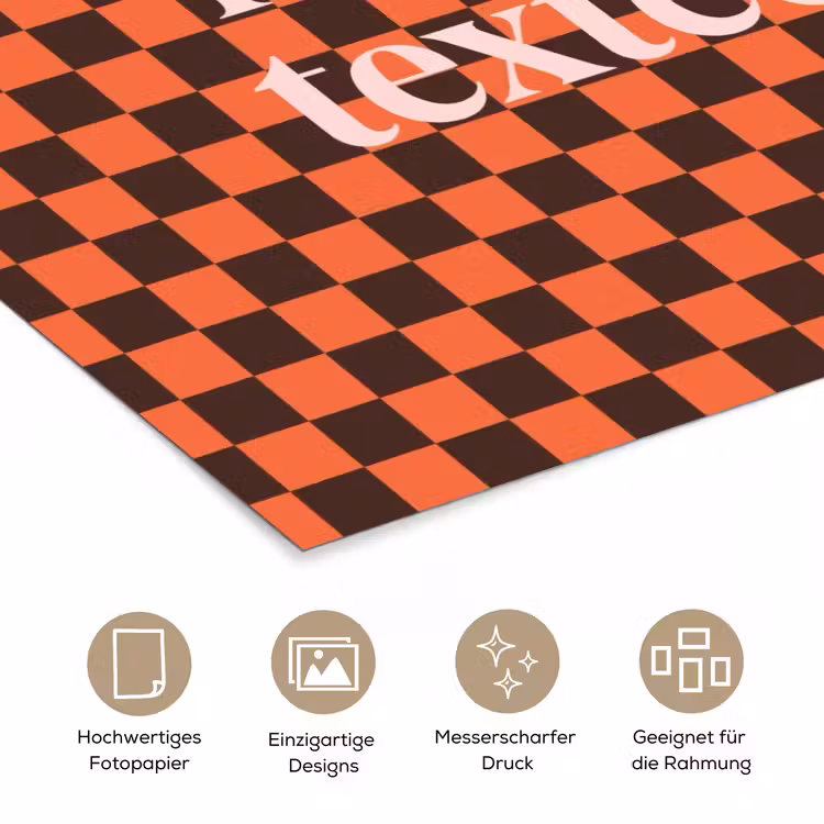Tequila texted you - Glas - Vierkanten - Oranje poster papier klein -tcloseup_DE