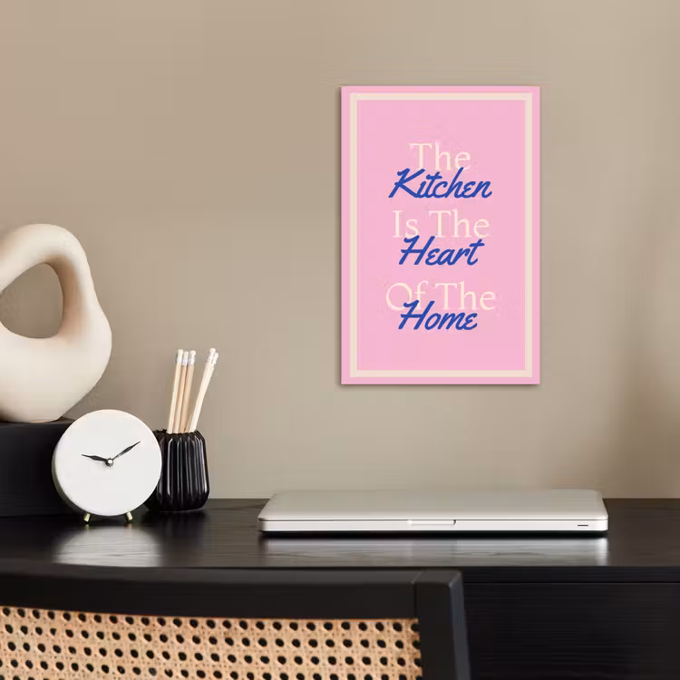 Tekst - Blauw - Keuken - Kader poster papier klein -sfeer1