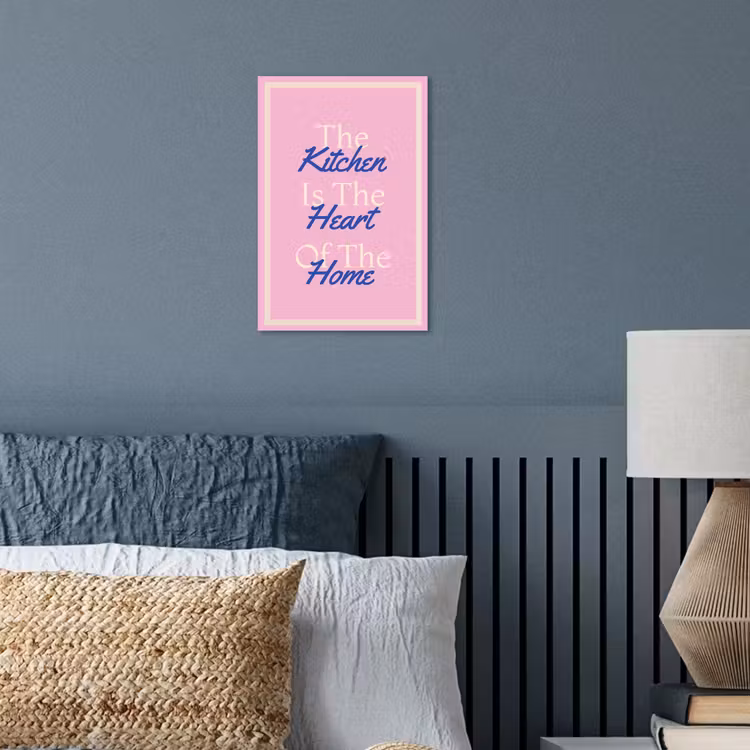 Tekst - Blauw - Keuken - Kader poster papier klein -sfeer2