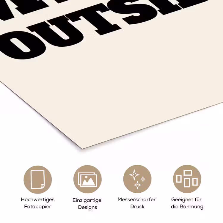 Tekst - Blokletters - Zwart - Vlees poster papier klein -tcloseup_DE