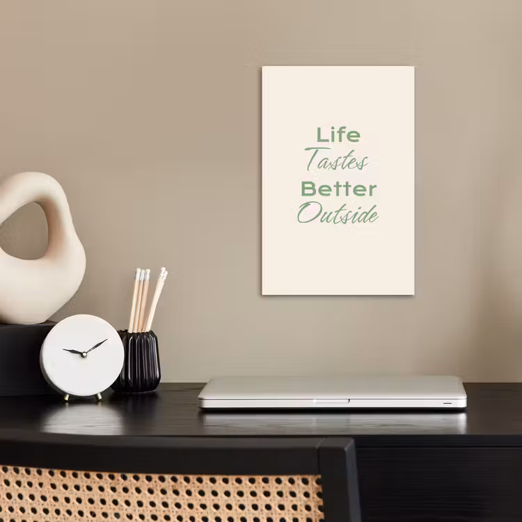 Tekst - Sierlijk - Letters - Groen poster papier klein -sfeer1