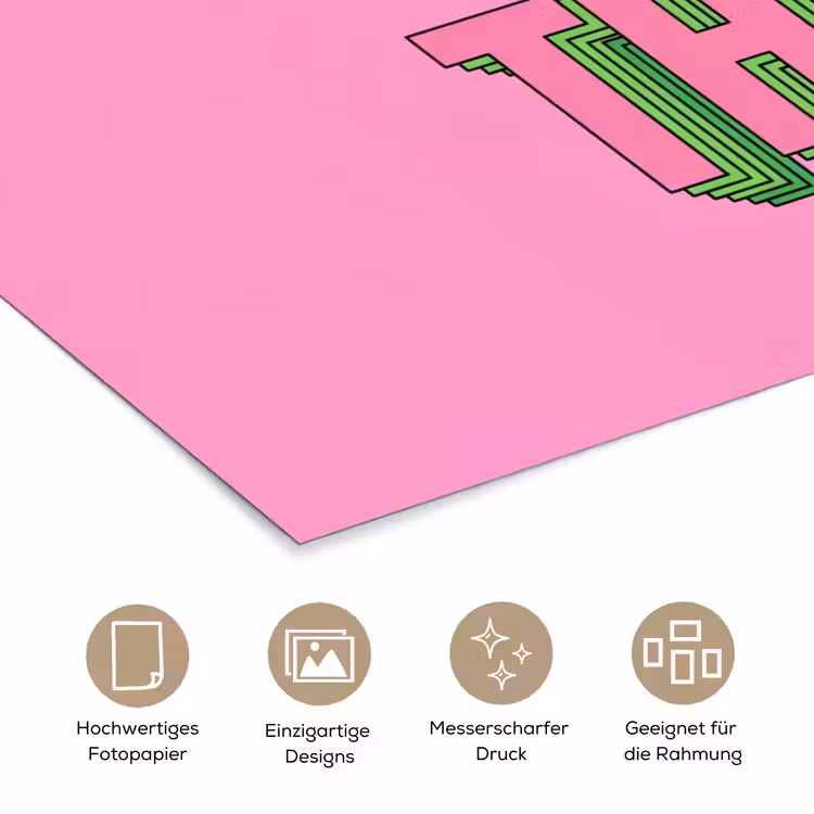 Tekst - Bold - Roze poster papier klein -tcloseup_DE