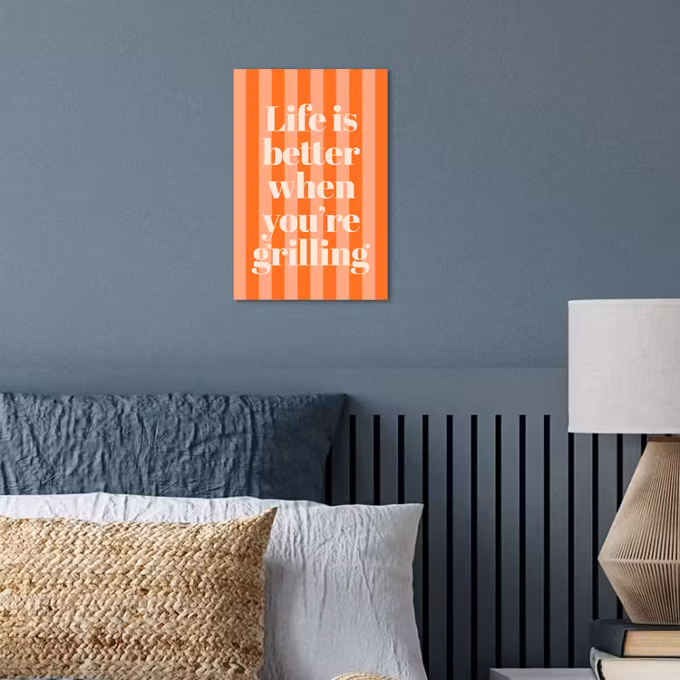 Tekst - Gestreept - Oranje - Zomer poster papier klein -sfeer2