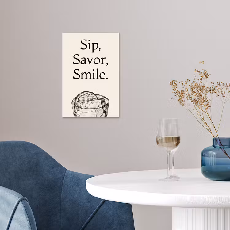 Tekst - Glas - Getekend - Citroen poster papier klein -sfeer3