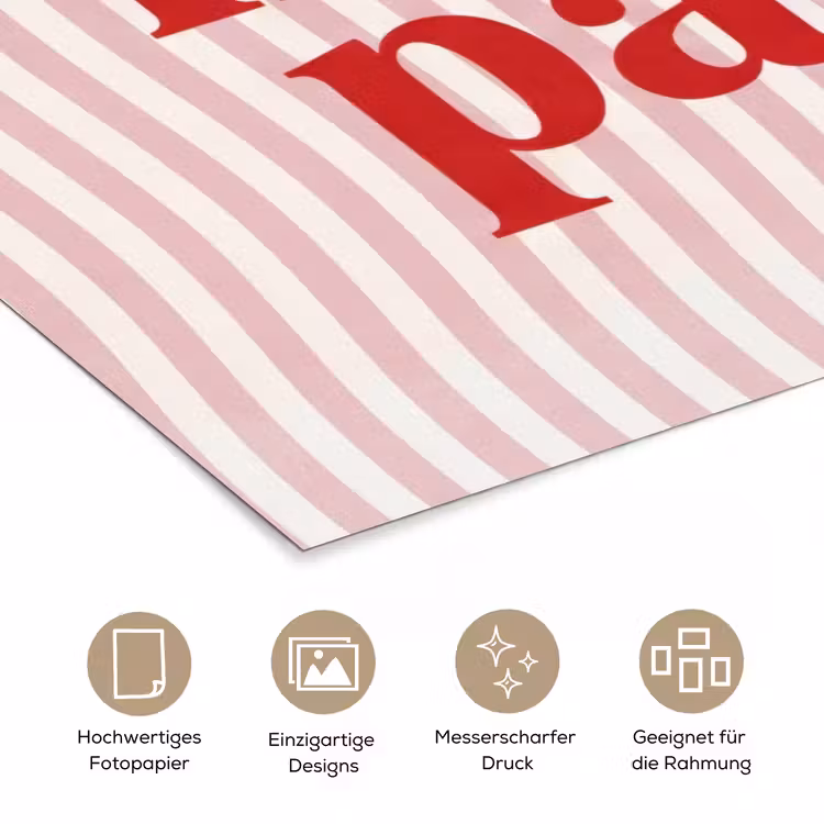 Tekst - Modern - Strepen poster papier klein -tcloseup_DE