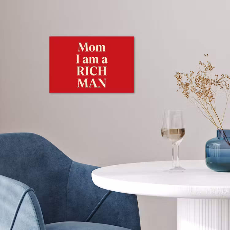 Tekst - Rijkdom - Motivatie - Rood - Modern poster papier klein -sfeer3