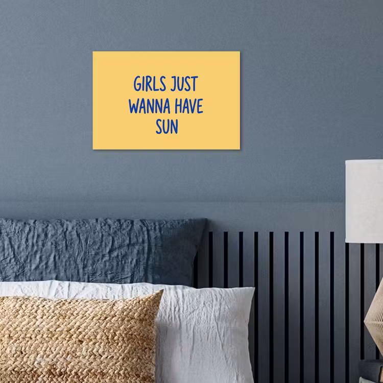 Tekst - Zon - Zomer - Modern - Geel poster papier klein -sfeer2