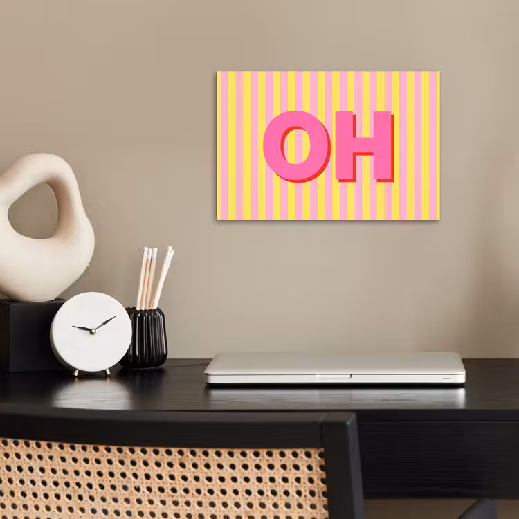 Tekst - Strepen - Roze poster papier klein -sfeer1