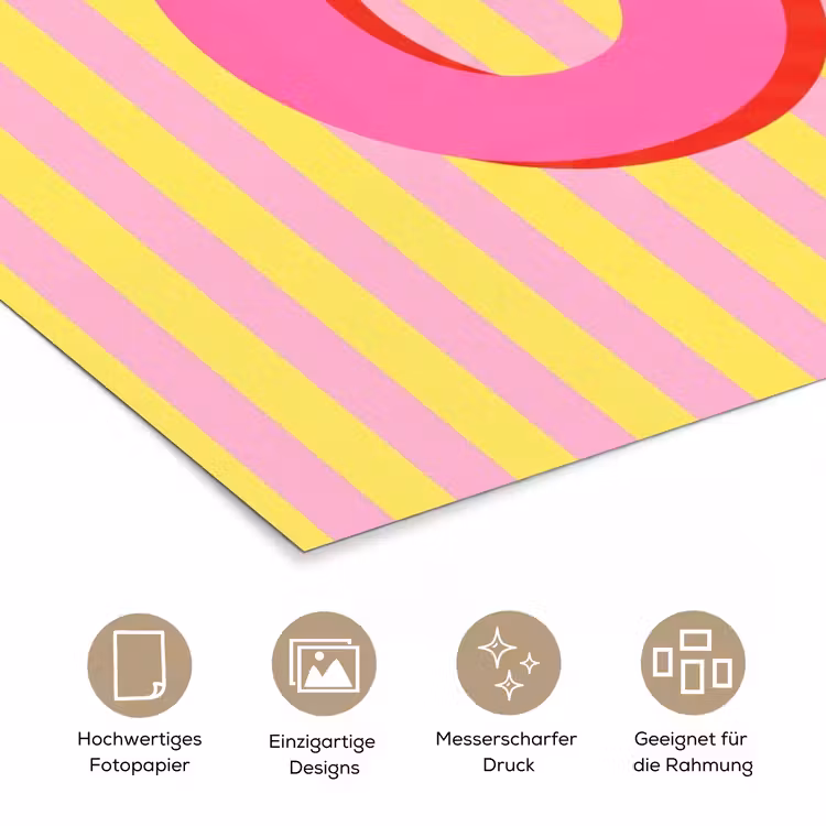 Tekst - Strepen - Roze poster papier klein -tcloseup_DE