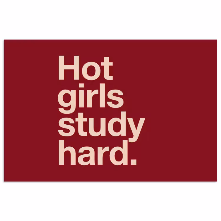 Tekst - Studie - Motivatie - Modern - Rood poster papier klein -3d