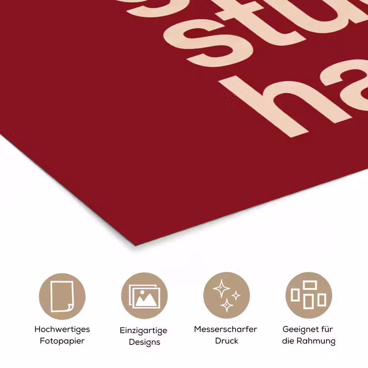 Tekst - Studie - Motivatie - Modern - Rood poster papier klein -tcloseup_DE
