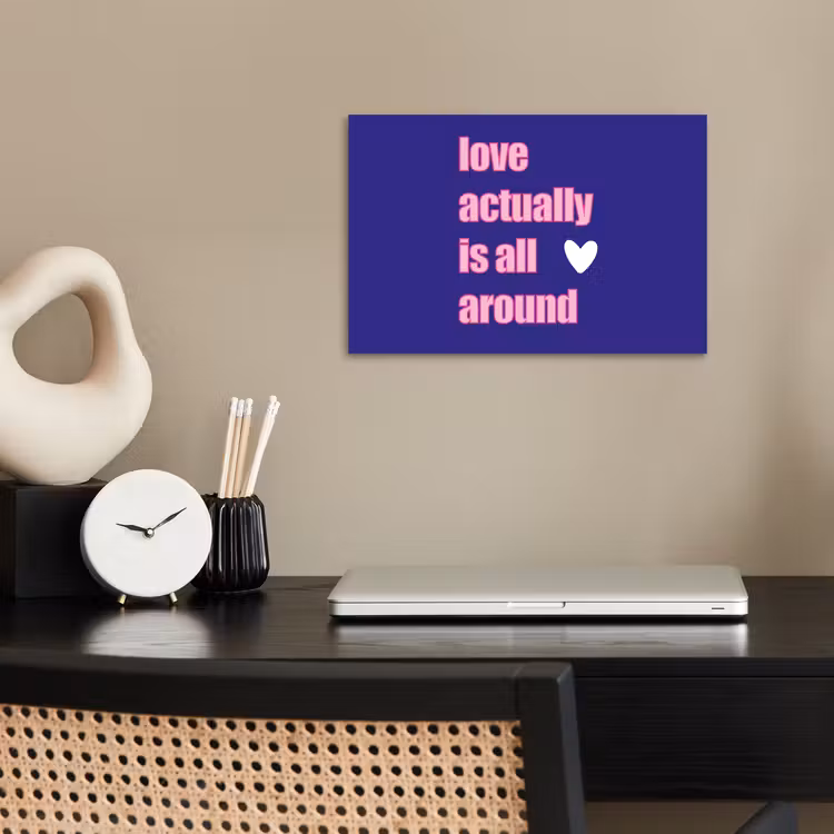 Tekst - Valentijn - Love - Blauw poster papier klein -sfeer1