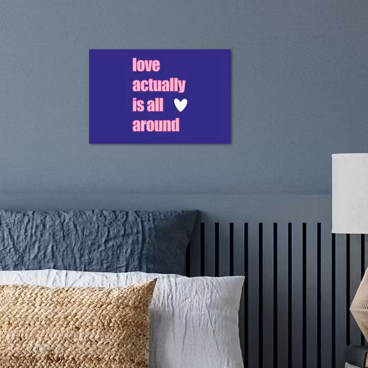 Tekst - Valentijn - Love - Blauw poster papier klein -sfeer2
