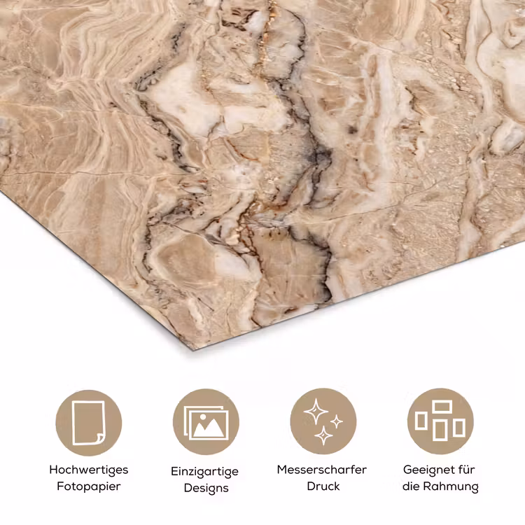 Textuur - Aders - Abstract - Modern - Beige poster papier klein -tcloseup_DE