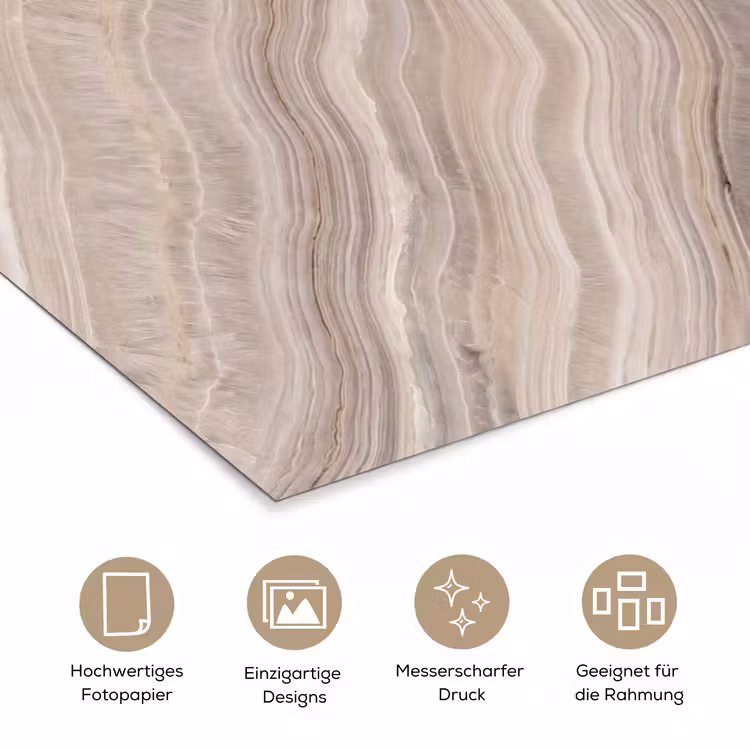 Textuur - Golvend - Abstract - Modern - Beige poster papier klein -tcloseup_DE