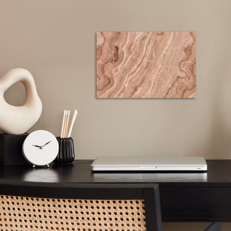 Textuur - Golvend - Abstract - Warm - Bruin poster papier klein -sfeer1