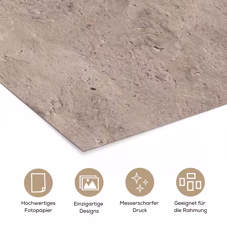 Textuur - Steen - Patroon - Rustiek - Beige poster papier klein -tcloseup_DE
