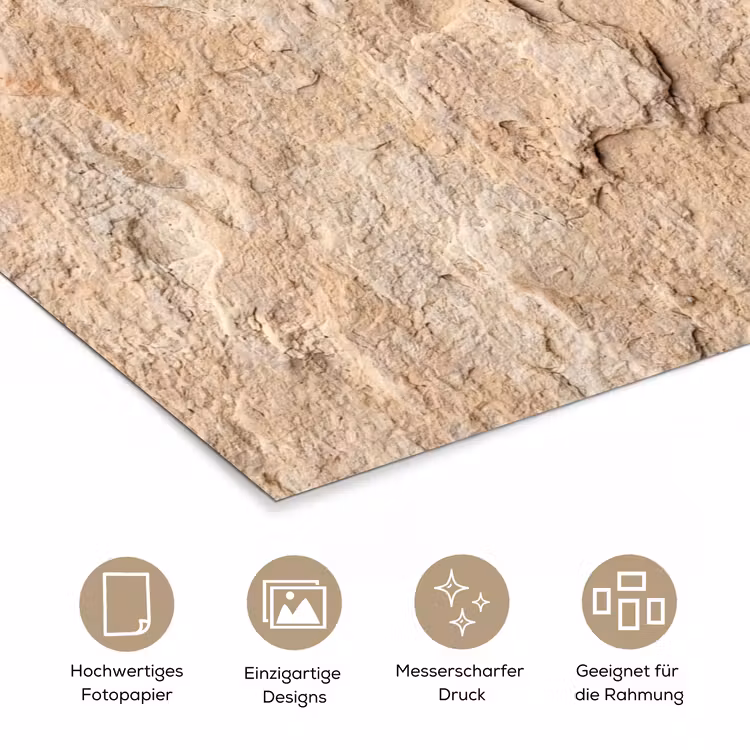 Textuur - Steen - Natuur - Beige poster papier klein -tcloseup_DE