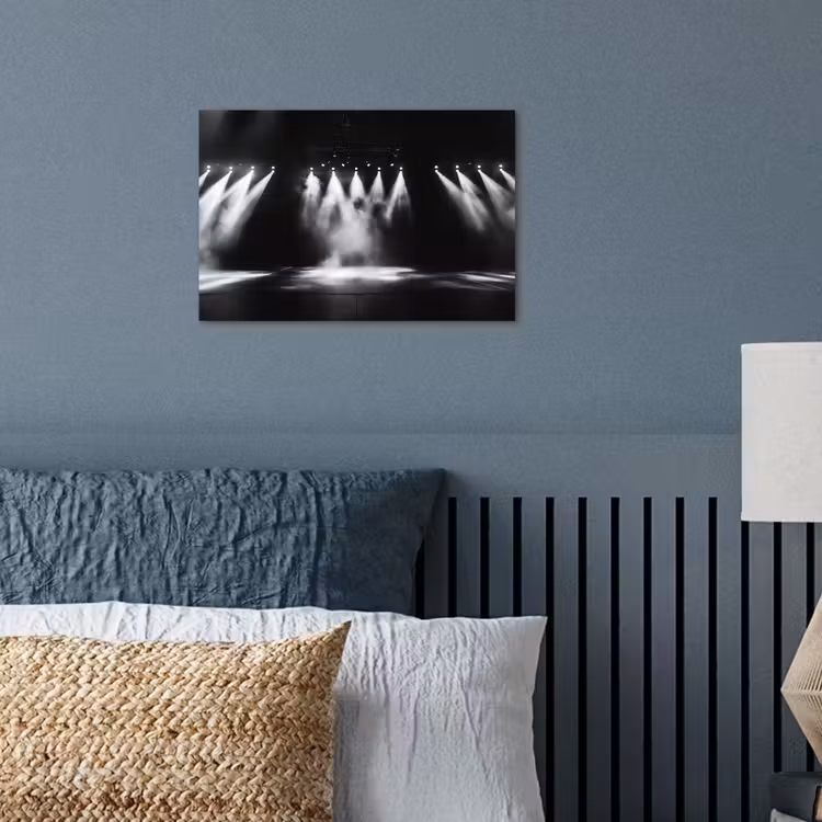 Theaterzaal - Mist - Spotlights - Zwart poster papier klein -sfeer2