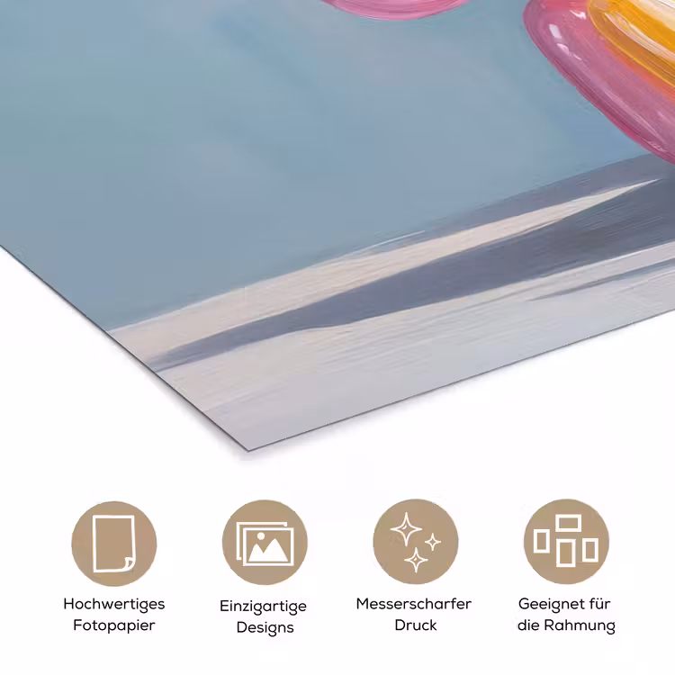 Dier - Ballon - Pasteltinten - Glanzend poster papier klein -tcloseup_DE