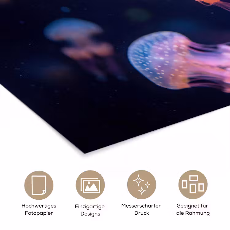 Dier - Onderwater - Natuur - Roze - Mysterieus poster papier klein -tcloseup_DE