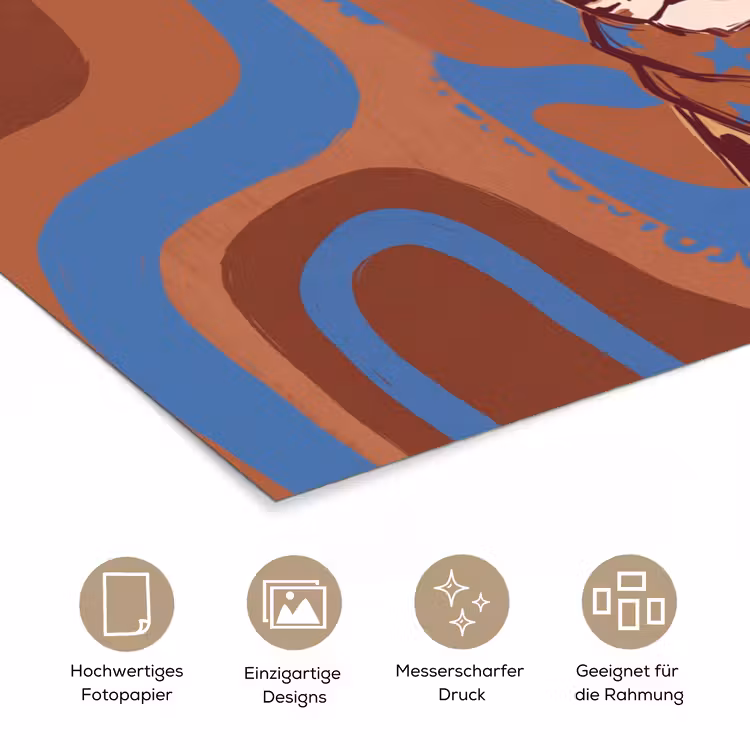 Dieren - Cowboyhoed - Modern - Illustratie - Bruin poster papier klein -tcloseup_DE